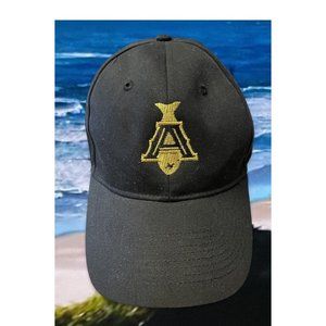 Ultra Club Classic Black Baseball Hat Cotton  "A" and a Fish embroidered OSFA